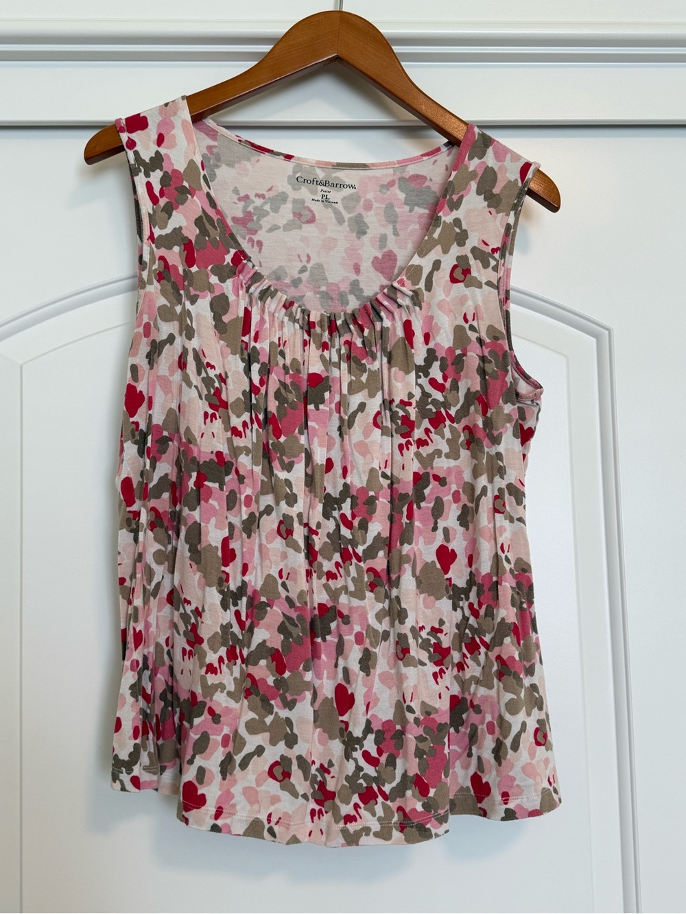 Croft & Barrow Pink Multi Floral Print Sleeveless Top